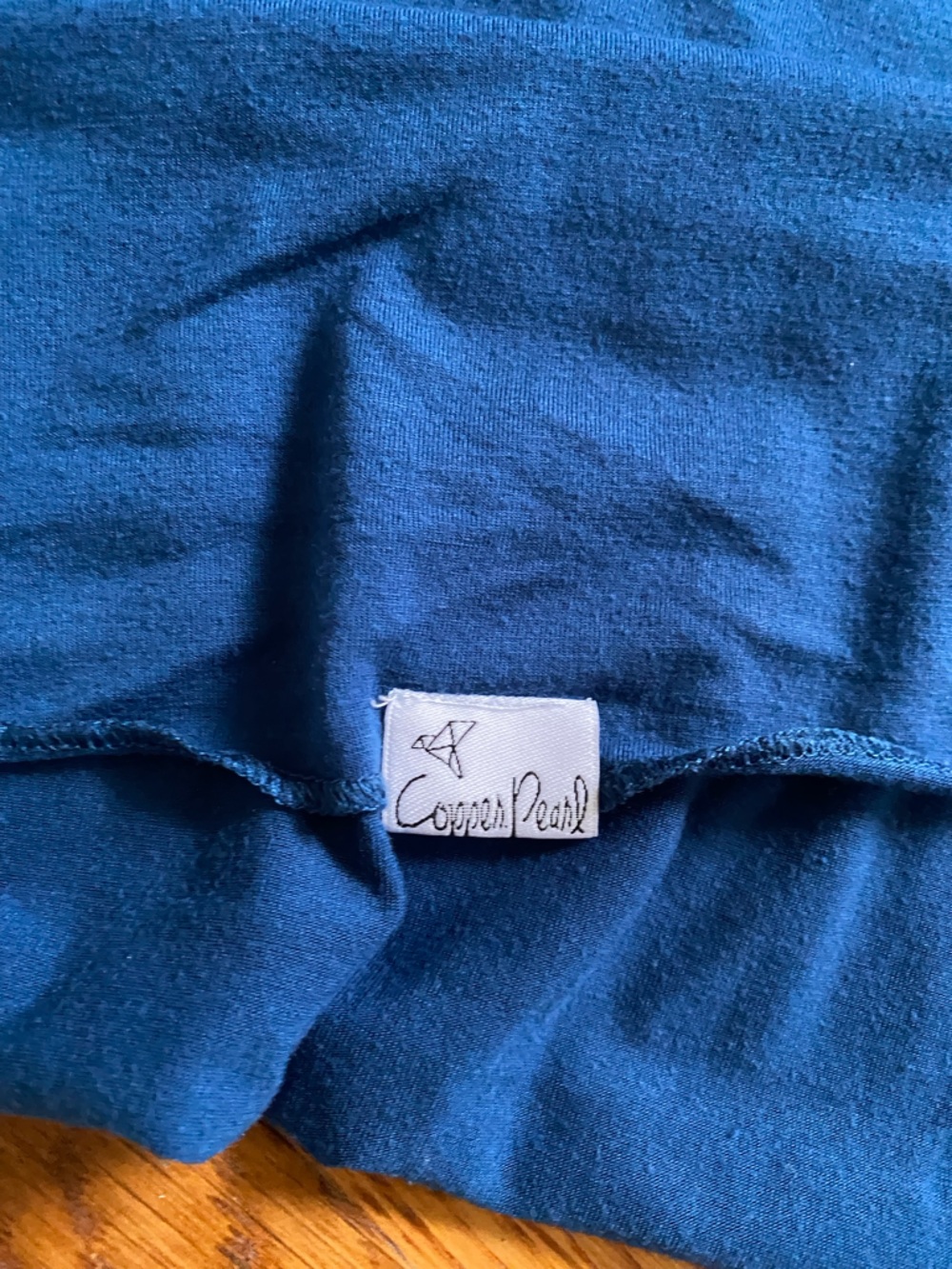 Copper Pearl Royal Blue Swaddle Blanket with matching top knot hat